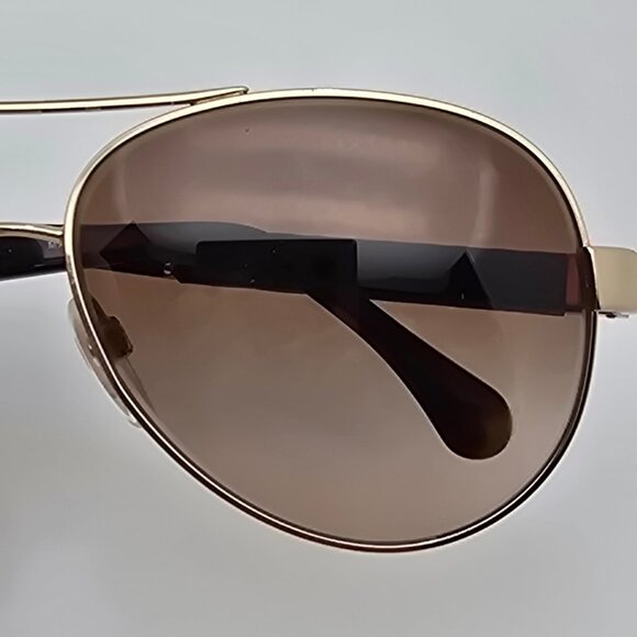 Chanel 4195-Q c. 395/3B Gold Quilted Leather Frame Brown Lens Aviator Sunglasses main image 5
